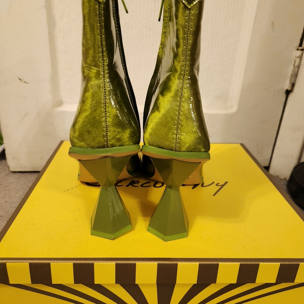 Chartreuse ankle boots
